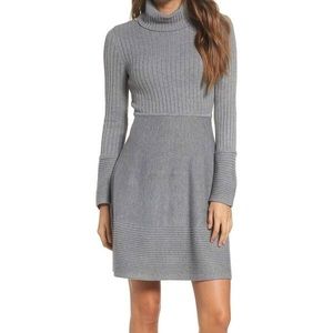 NEW Eliza J Fit & Flare Turtleneck Sweater Dress
